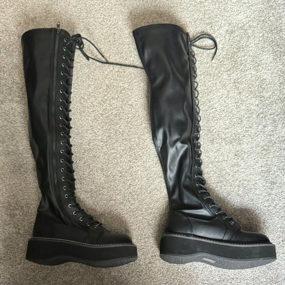 Demonia - Hellraiser Lace-Up Boots Size 8